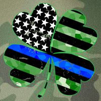 Thin Blue Line St Patrick's Day Irish Clover Legacy Tie Dye Trucker Hat