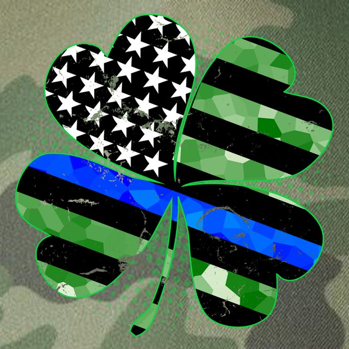 Thin Blue Line St Patrick's Day Irish Clover Legacy Tie Dye Trucker Hat