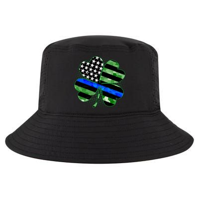 Thin Blue Line St Patrick's Day Irish Clover Cool Comfort Performance Bucket Hat