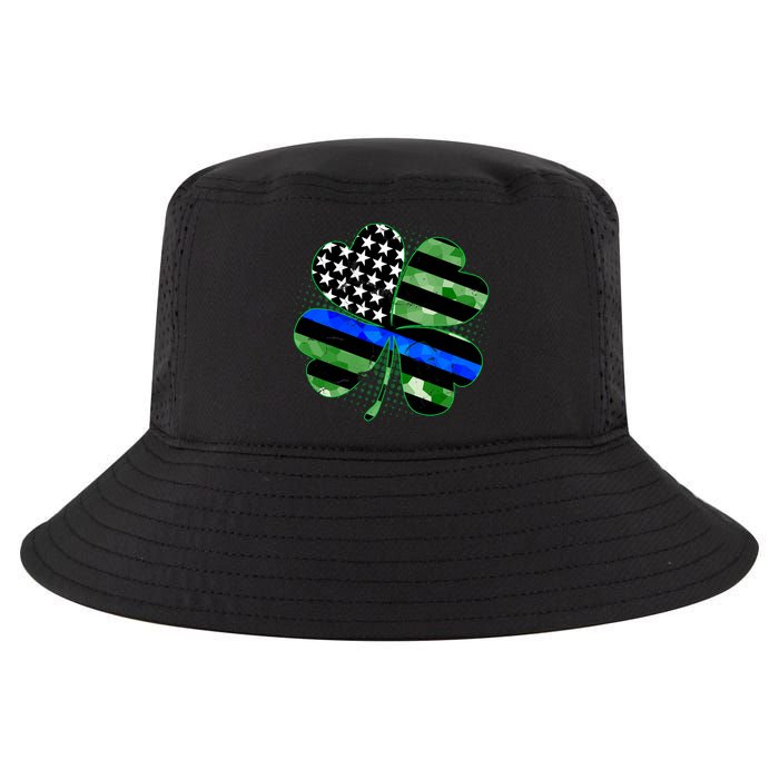 Thin Blue Line St Patrick's Day Irish Clover Cool Comfort Performance Bucket Hat