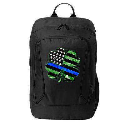 Thin Blue Line St Patrick's Day Irish Clover City Backpack