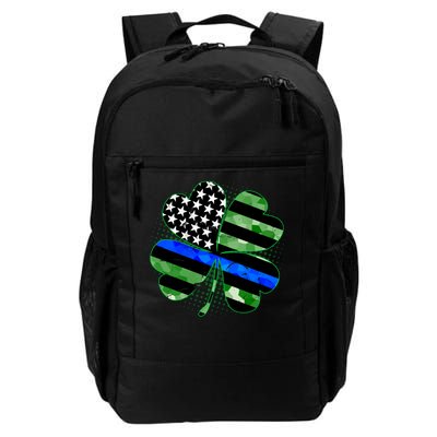 Thin Blue Line St Patrick's Day Irish Clover Daily Commute Backpack