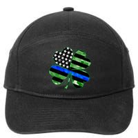 Thin Blue Line St Patrick's Day Irish Clover 7-Panel Snapback Hat