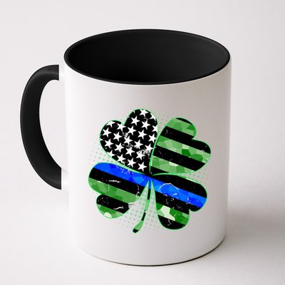 Thin Blue Line St Patrick's Day Irish Clover Mug