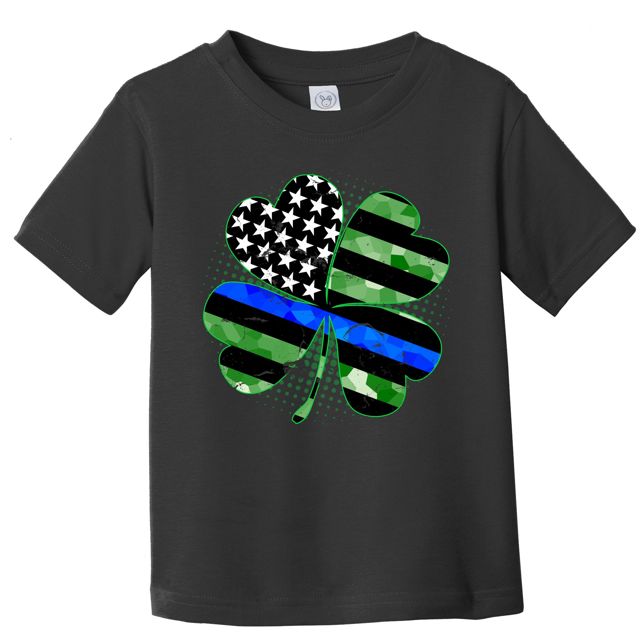 Thin Blue Line St Patrick's Day Irish Clover Toddler T-Shirt