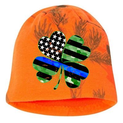 Thin Blue Line St Patrick's Day Irish Clover Kati - Camo Knit Beanie