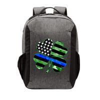 Thin Blue Line St Patrick's Day Irish Clover Vector Backpack