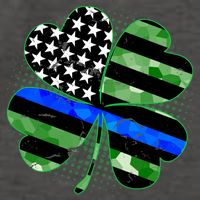 Thin Blue Line St Patrick's Day Irish Clover Vector Backpack