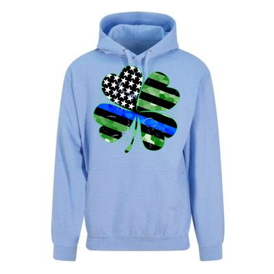 Thin Blue Line St Patrick's Day Irish Clover Unisex Surf Hoodie