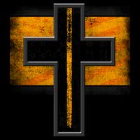 Thin Gold Line Cross Flag Support Front line Workers Mug
