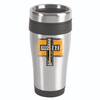 Thin Gold Line Cross Flag Support Front line Workers 16oz Travel Tumbler