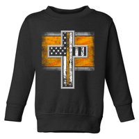 Thin Gold Line Cross Flag Support Front line Workers Toddler Sweatshirt