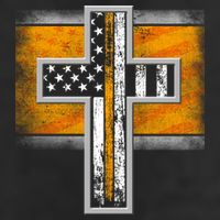 Thin Gold Line Cross Flag Support Front line Workers Microfiber Hand Towel