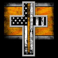 Thin Gold Line Cross Flag Support Front line Workers Visor