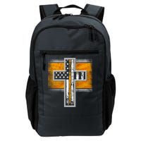 Thin Gold Line Cross Flag Support Front line Workers Daily Commute Backpack