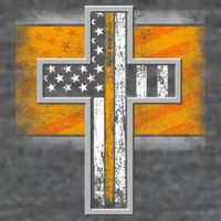 Thin Gold Line Cross Flag Support Front line Workers Mousepad