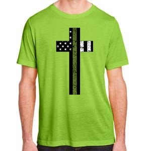 Thin Green Line Cross Military Adult ChromaSoft Performance T-Shirt