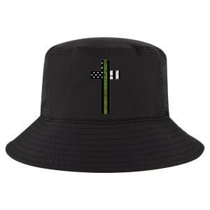 Thin Green Line Cross Military Cool Comfort Performance Bucket Hat