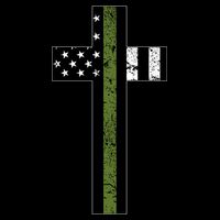 Thin Green Line Cross Military Impact Tech Backpack