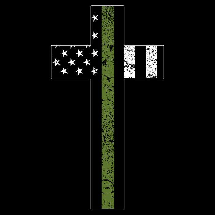 Thin Green Line Cross Military Impact Tech Backpack