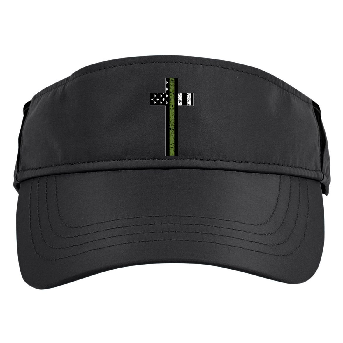 Thin Green Line Cross Military Adult Drive Performance Visor