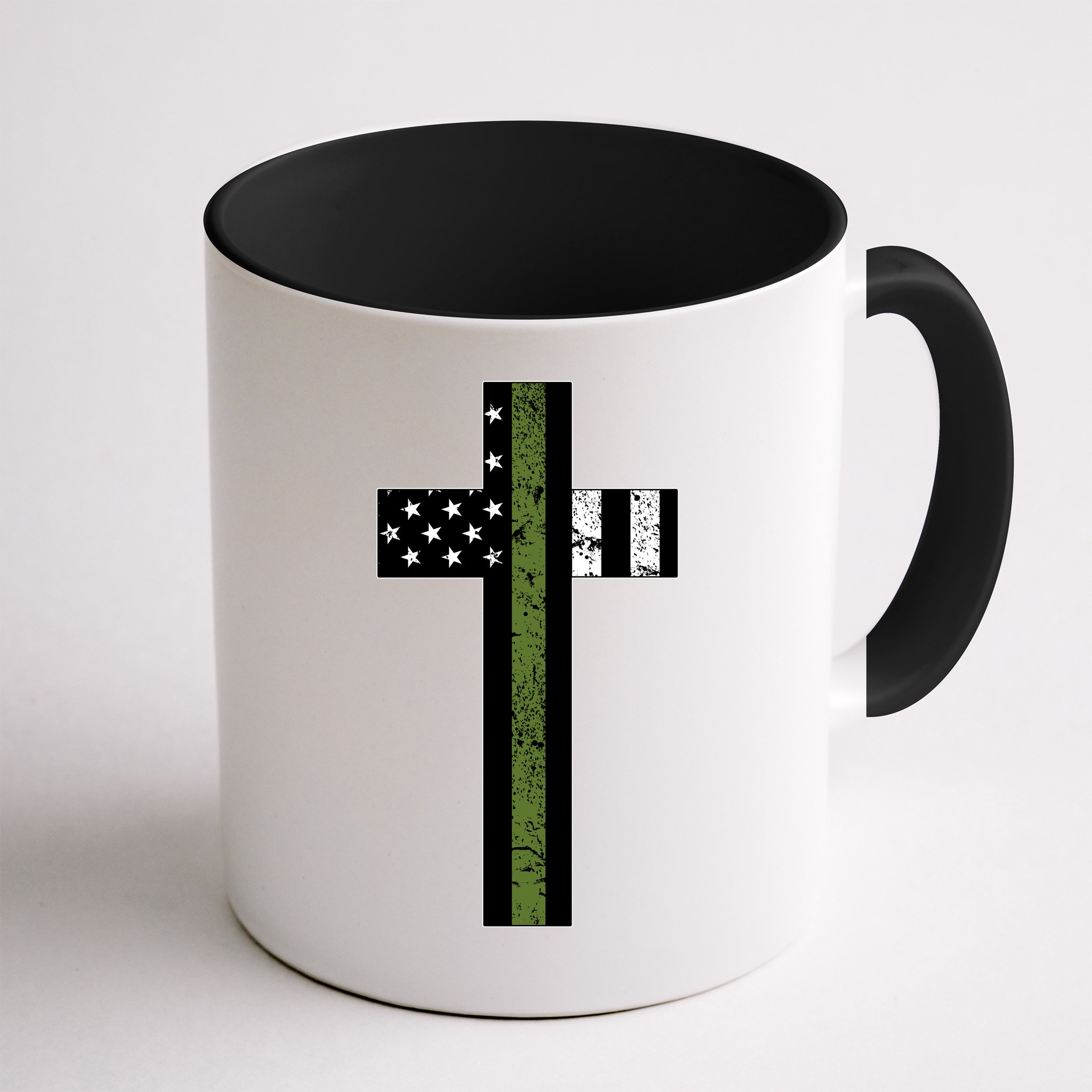 Thin Green Line Cross Military Mug