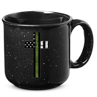 Thin Green Line Cross Military 15oz Campfire Ceramic Mug