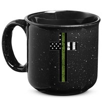 Thin Green Line Cross Military 15oz Campfire Ceramic Mug