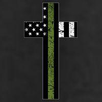 Thin Green Line Cross Military 15oz Campfire Ceramic Mug