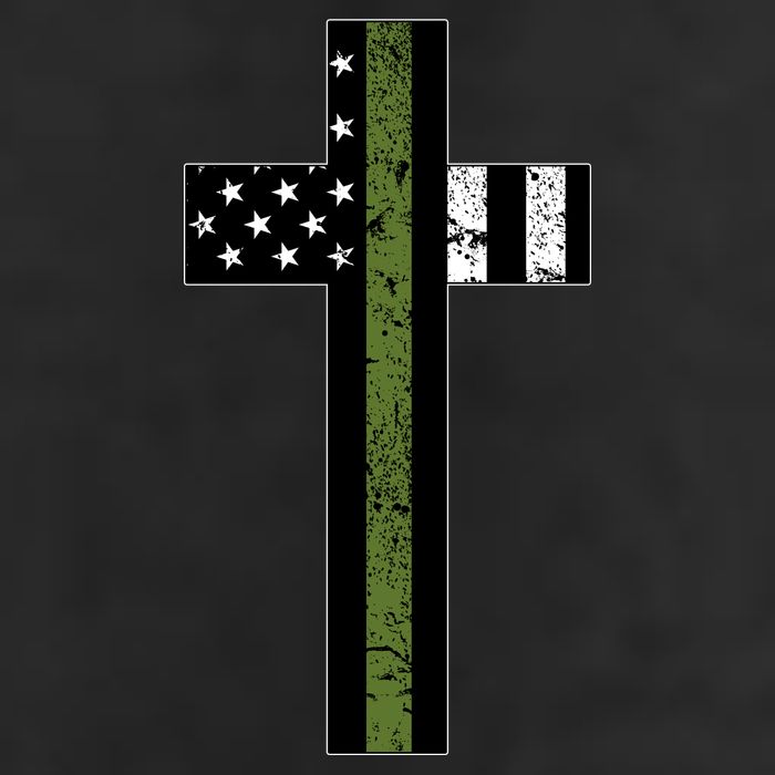 Thin Green Line Cross Military 15oz Campfire Ceramic Mug