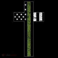 Thin Green Line Cross Military Cooling Performance Long Sleeve Crew