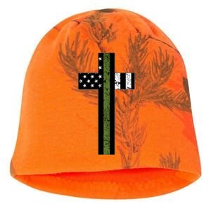 Thin Green Line Cross Military Kati - Camo Knit Beanie