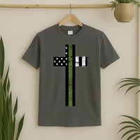 Thin Green Line Cross Military T-Shirt