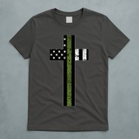 Thin Green Line Cross Military T-Shirt