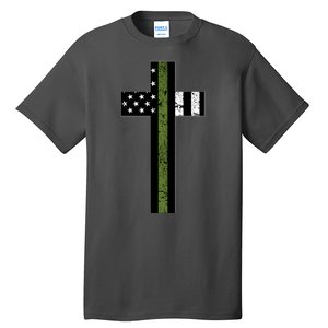 Thin Green Line Cross Military Tall T-Shirt