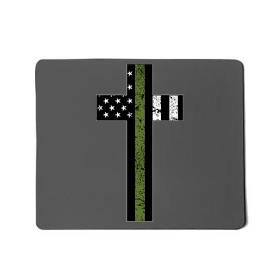 Thin Green Line Cross Military Mousepad