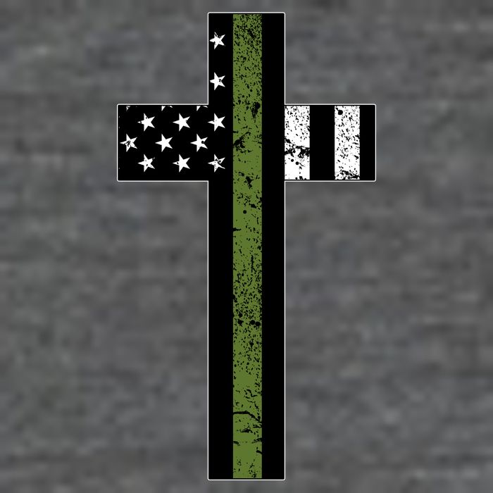 Thin Green Line Cross Military Baby Bodysuit
