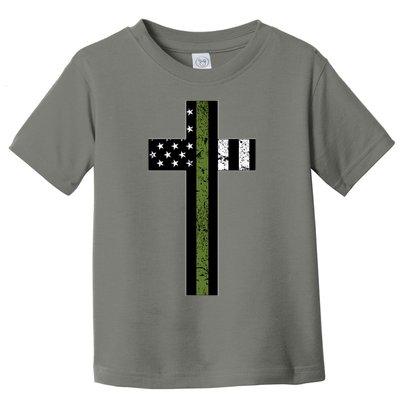 Thin Green Line Cross Military Toddler T-Shirt