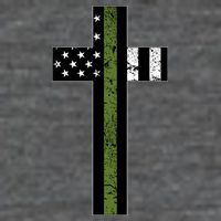 Thin Green Line Cross Military Kids T-Shirt
