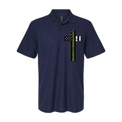 Thin Green Line Cross Military Softstyle Adult Sport Polo