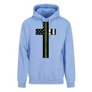 Thin Green Line Cross Military Unisex Surf Hoodie