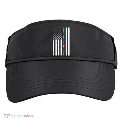 Thin Puzzle Line Autism Flag Adult Drive Performance Visor