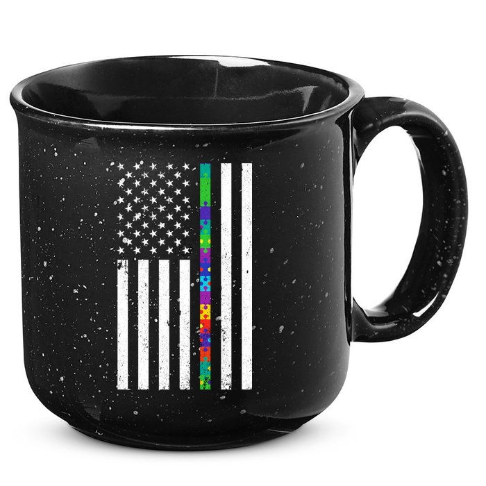 Thin Puzzle Line Autism Flag 15oz Campfire Ceramic Mug