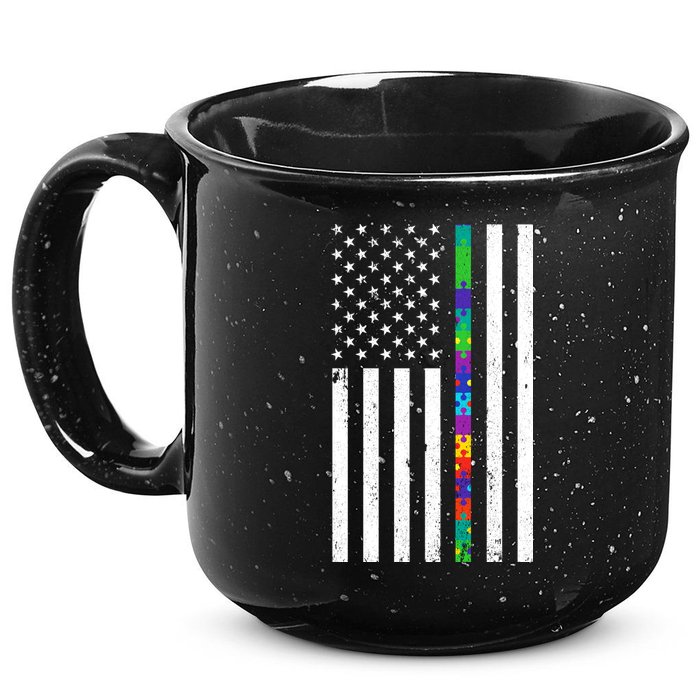 Thin Puzzle Line Autism Flag 15oz Campfire Ceramic Mug