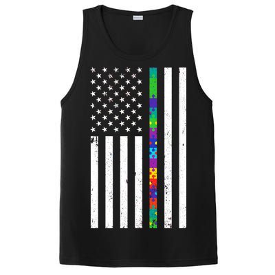 Thin Puzzle Line Autism Flag PosiCharge Competitor Tank