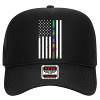 Thin Puzzle Line Autism Flag Trucker Hat
