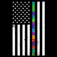 Thin Puzzle Line Autism Flag Cropped Pullover Crew