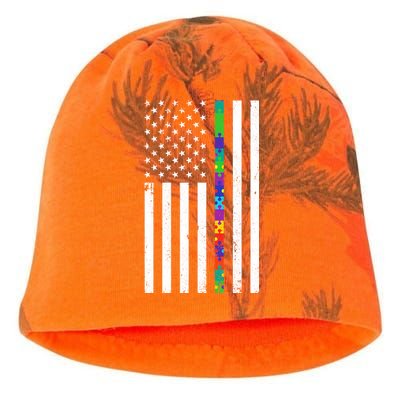 Thin Puzzle Line Autism Flag Kati - Camo Knit Beanie