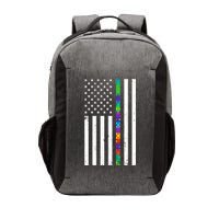 Thin Puzzle Line Autism Flag Vector Backpack