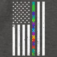 Thin Puzzle Line Autism Flag Vector Backpack